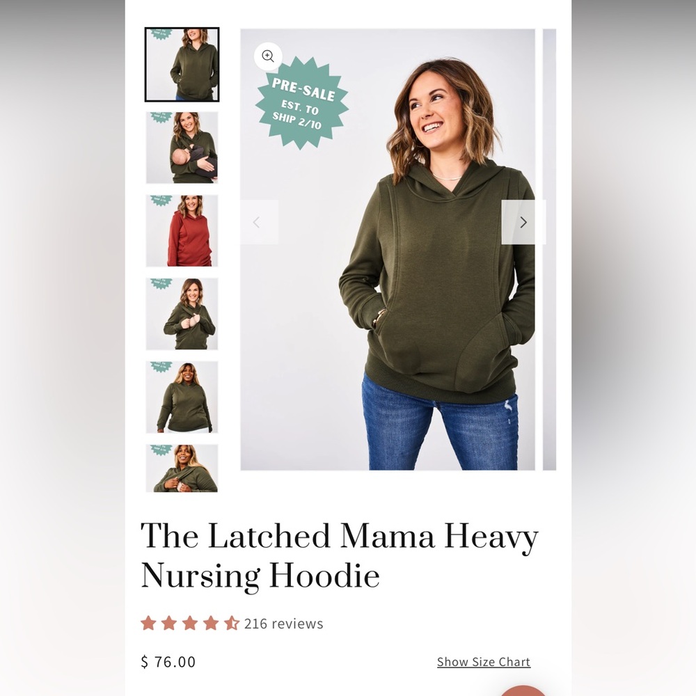 Latched Mama Heavy Grey Nursing Hoodie